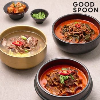 굿스푼 간편한 찌개 탕 국 3종 3팩 갈비탕/소고기 육개장/돼지국밥 냉동배달 밀키트