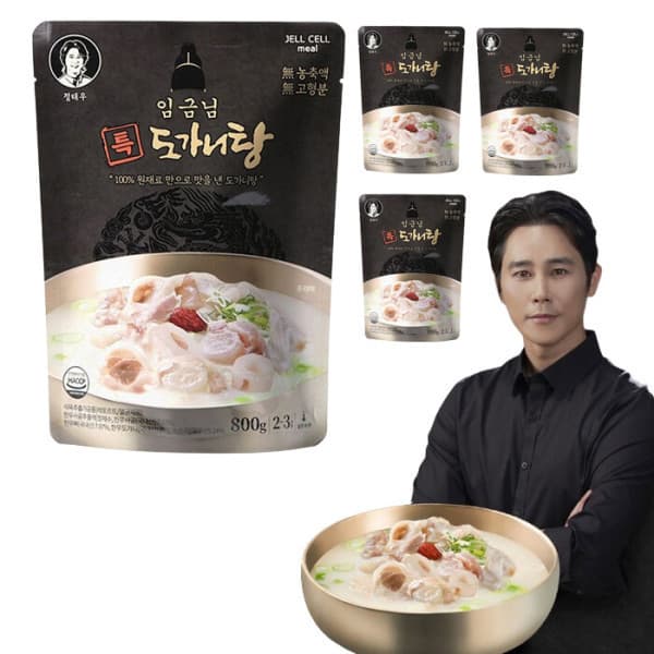 정태우 TV홈쇼핑 정태우 임금님 특 도가니탕 800g 4팩/한우사골 설렁탕 도가니 곰탕 스지 즉석국 즉석탕 밀키트