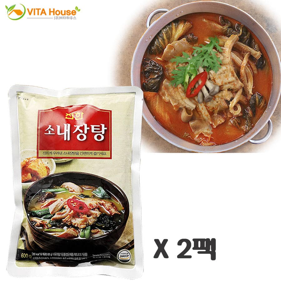 진한식품 소내장탕 600g 2팩 안주 즉석국 탕 간편식 요리 V