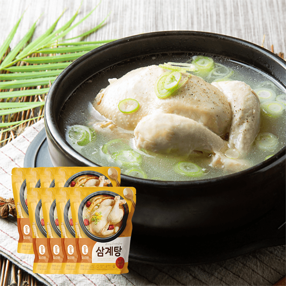 [밀리원] 레토르트 유황 삼계탕 건강 보양식 복날 초복 중복 말복 상온보관  800g  8개
