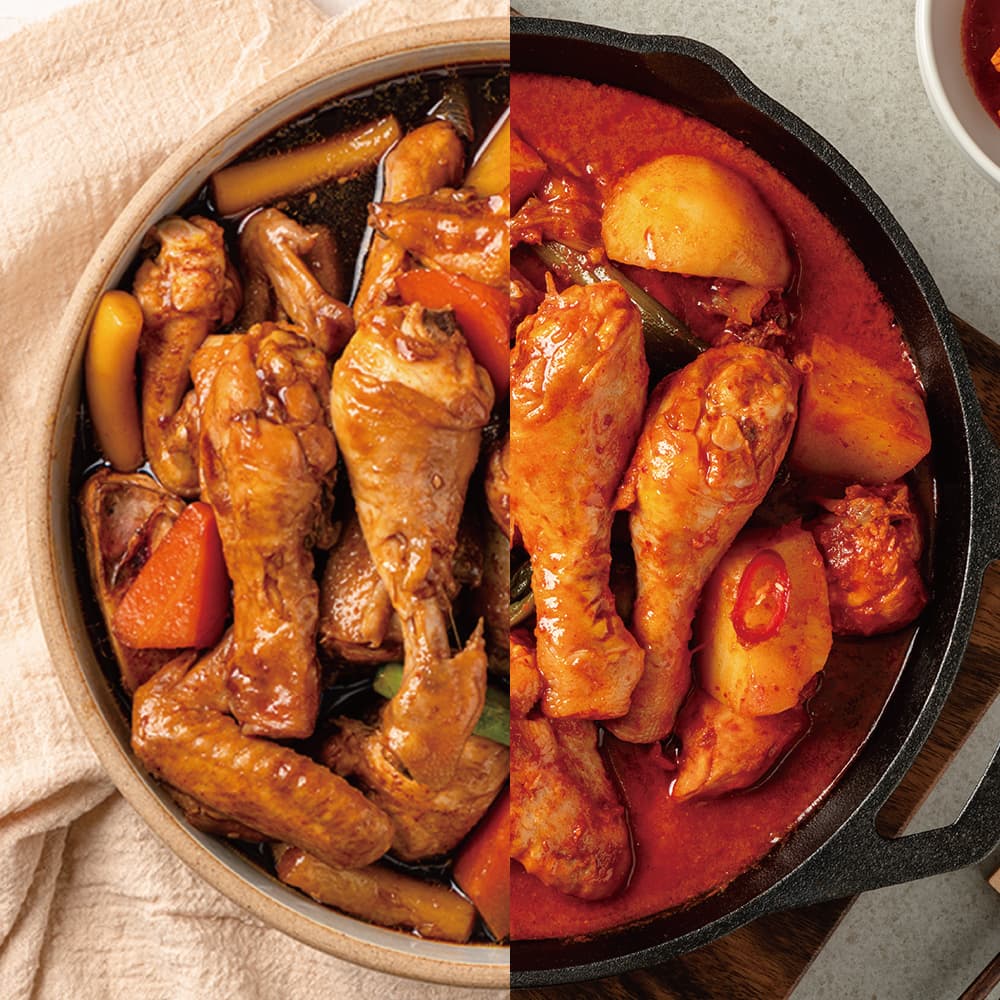사다리 간장찜닭+사다리 닭볶음탕 닭다리4개 안동찜닭 닭도리탕 밀키트