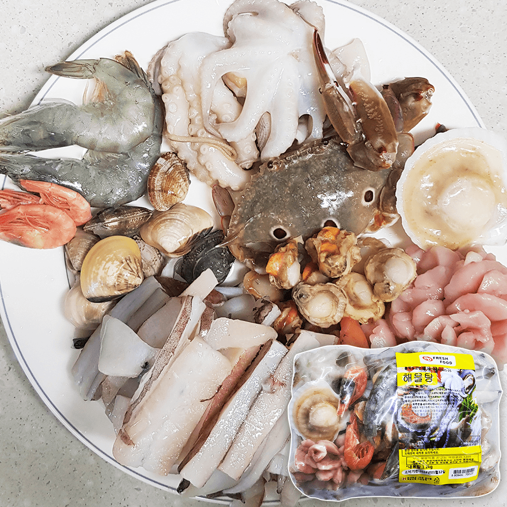 캠핑 해물탕 밀키트 1.2kg 소스포함