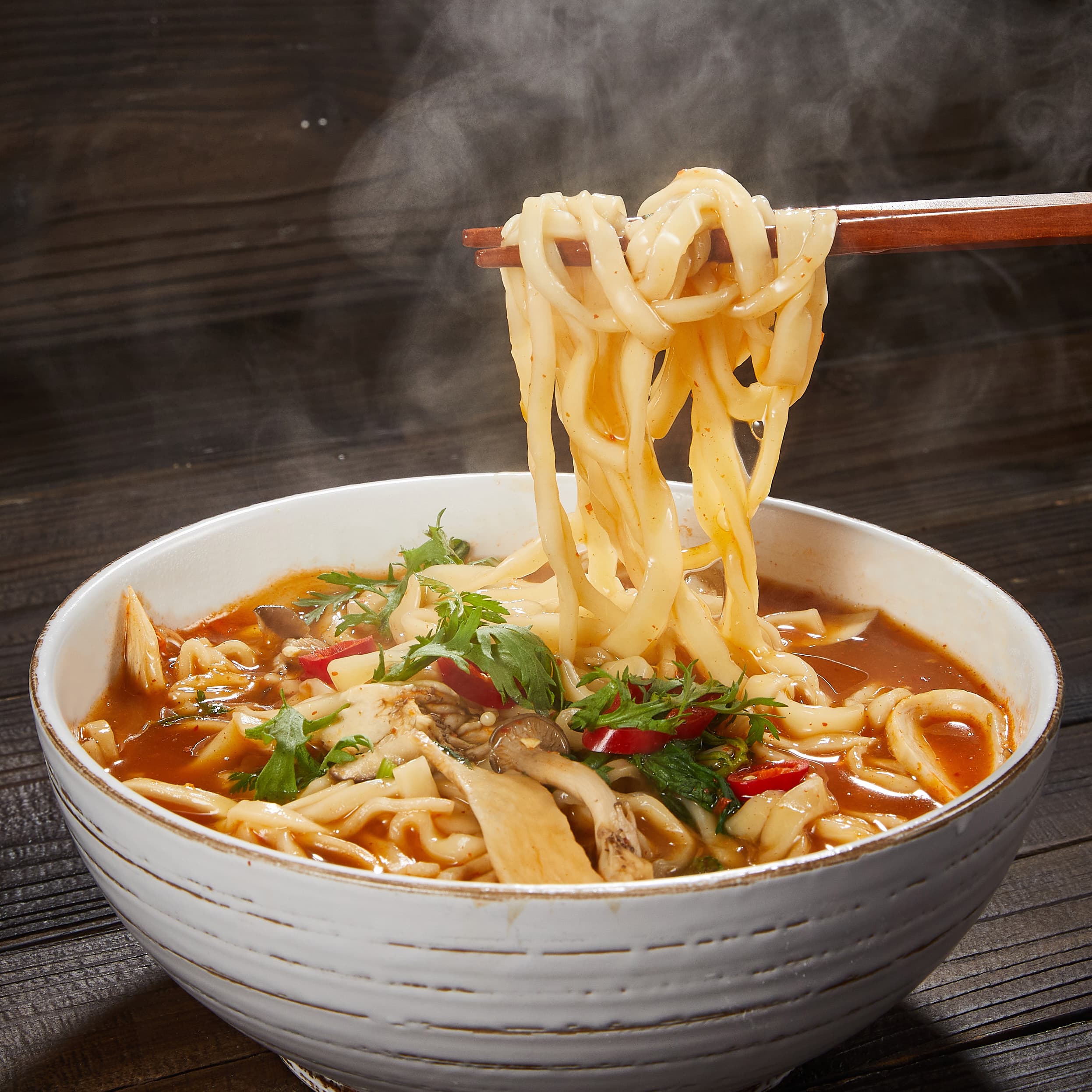 칸트푸드 알까기칼국수 얼큰 버섯 칼국수 밀키트 1인분 장칼국수 캠핑 푸드 간편조리식품