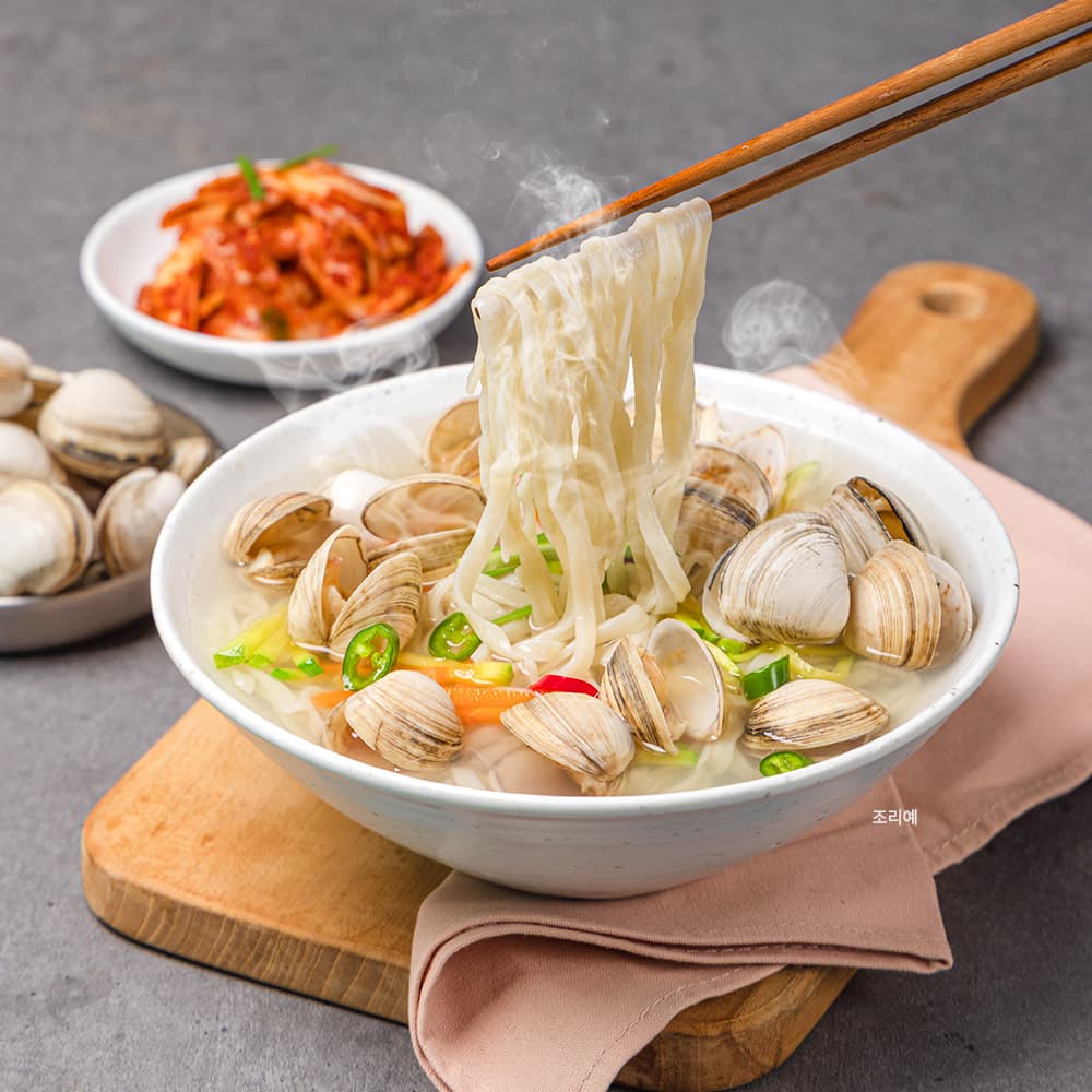 동죽칼국수 밀키트 캠핑음식 3인분 진한육수