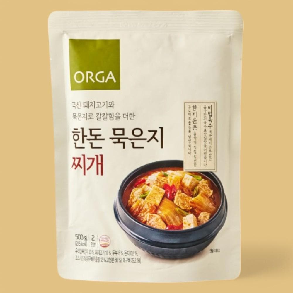 올가 간편국 밀키트 자취생 한돈 묵은지찌개 500g