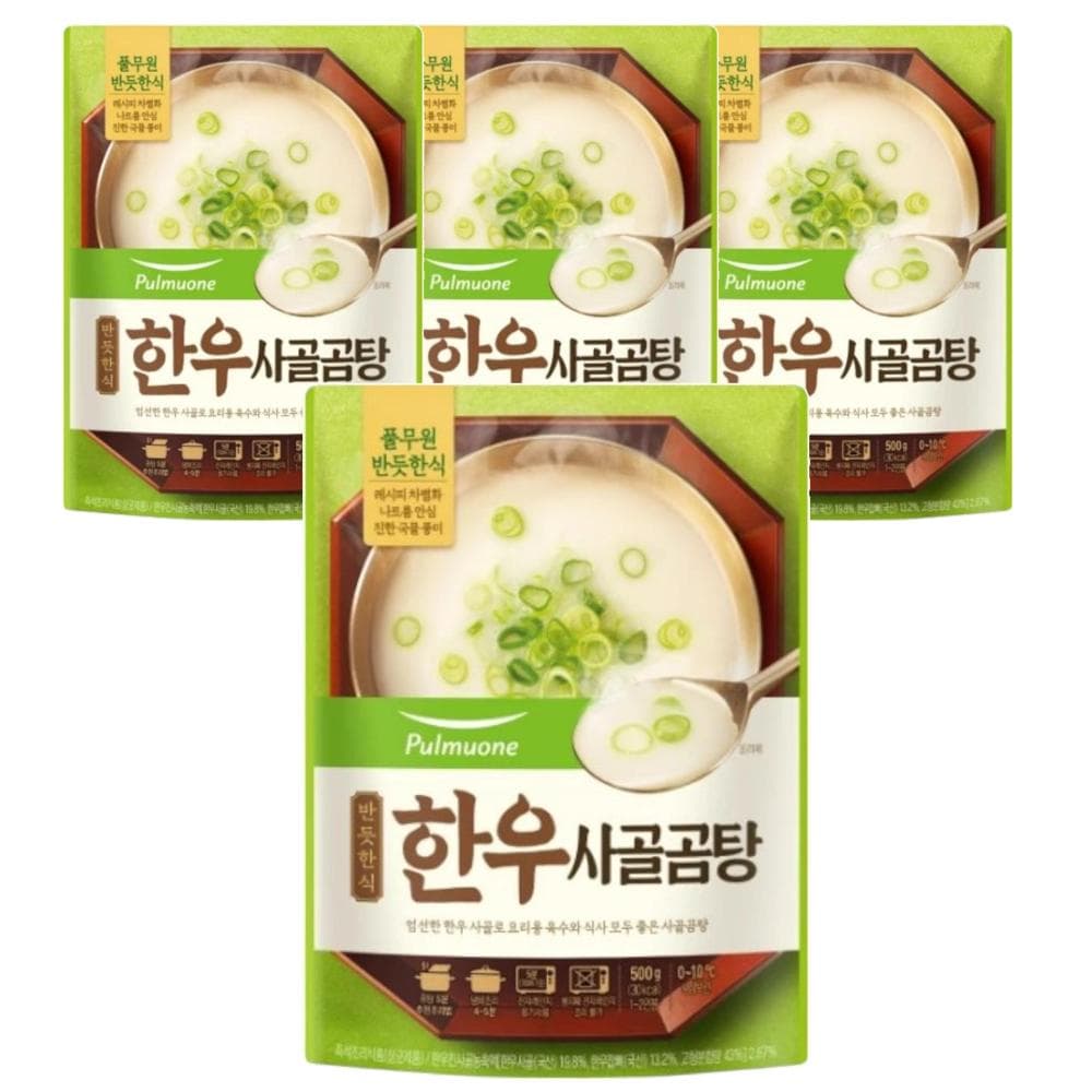 풀무원 [반듯한식] 한우사골곰탕 일품 밀키트 즉석국 500g 4개