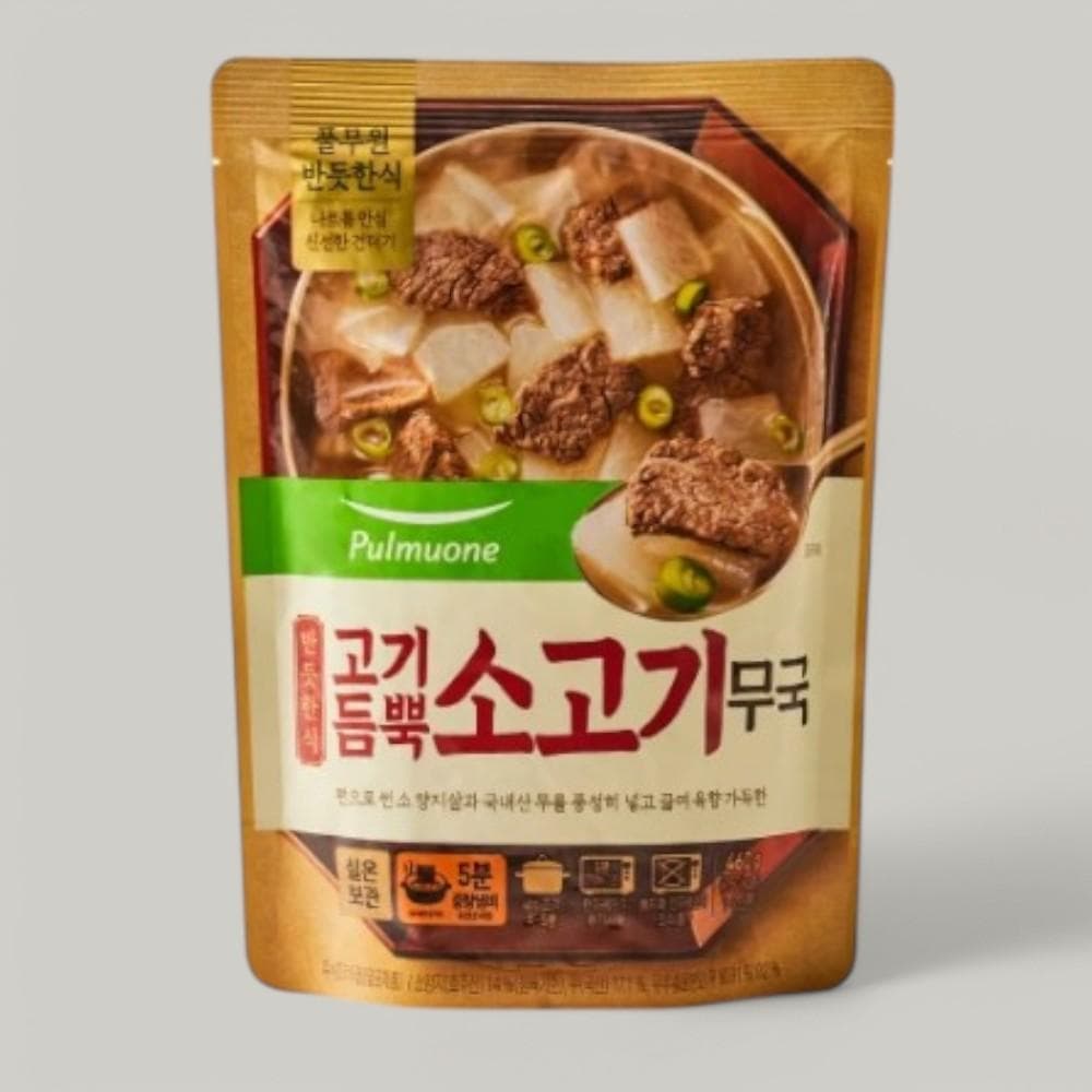 풀무원 [반듯한식]고기듬뿍 소고기무국(실온) 일품 밀키트 즉석국 460g