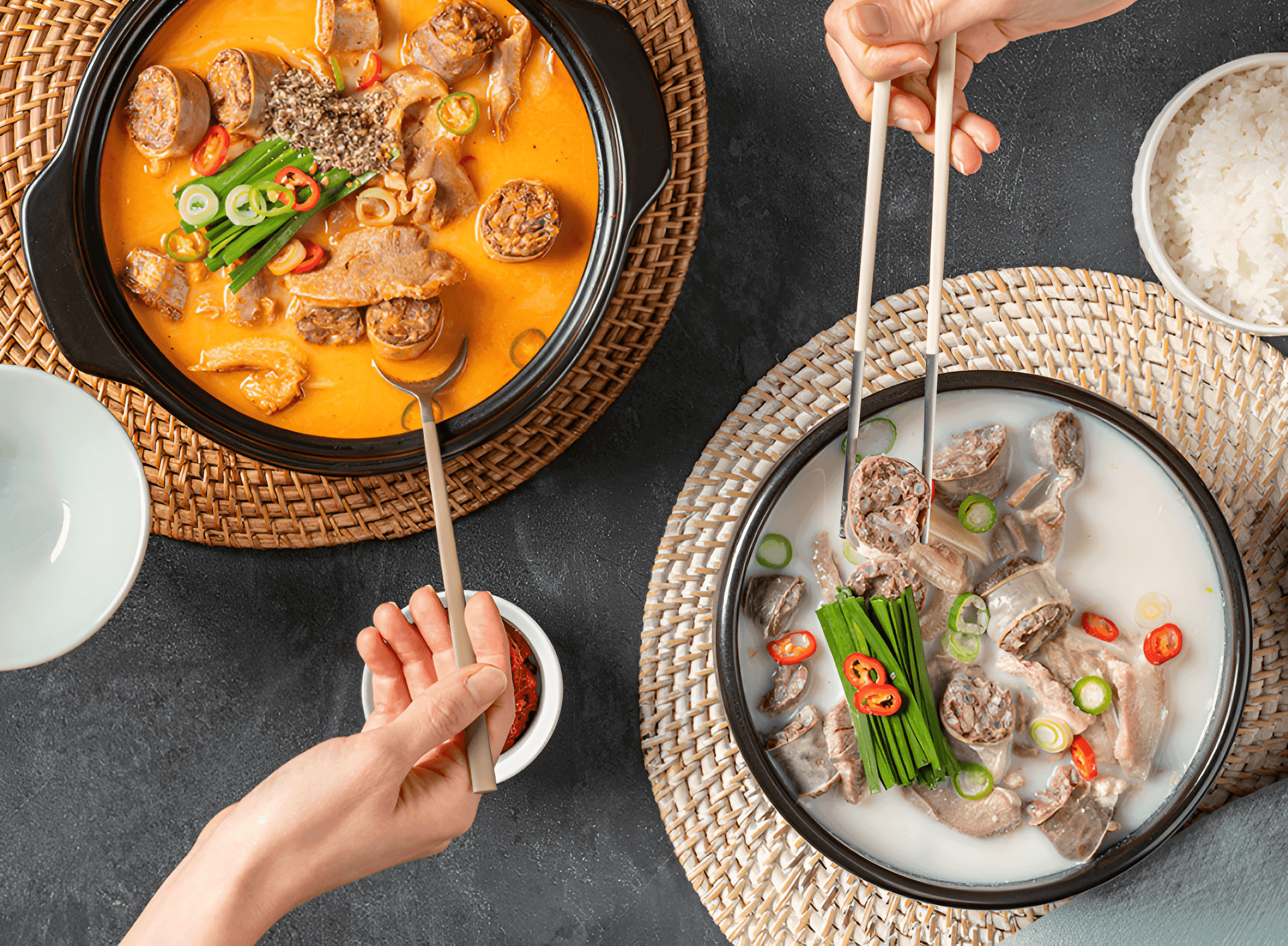 (총 4팩) 용인 수지 맛집 순대보감 토종순대국 + 얼큰순대국 밀키트 진한 사골육수 담백