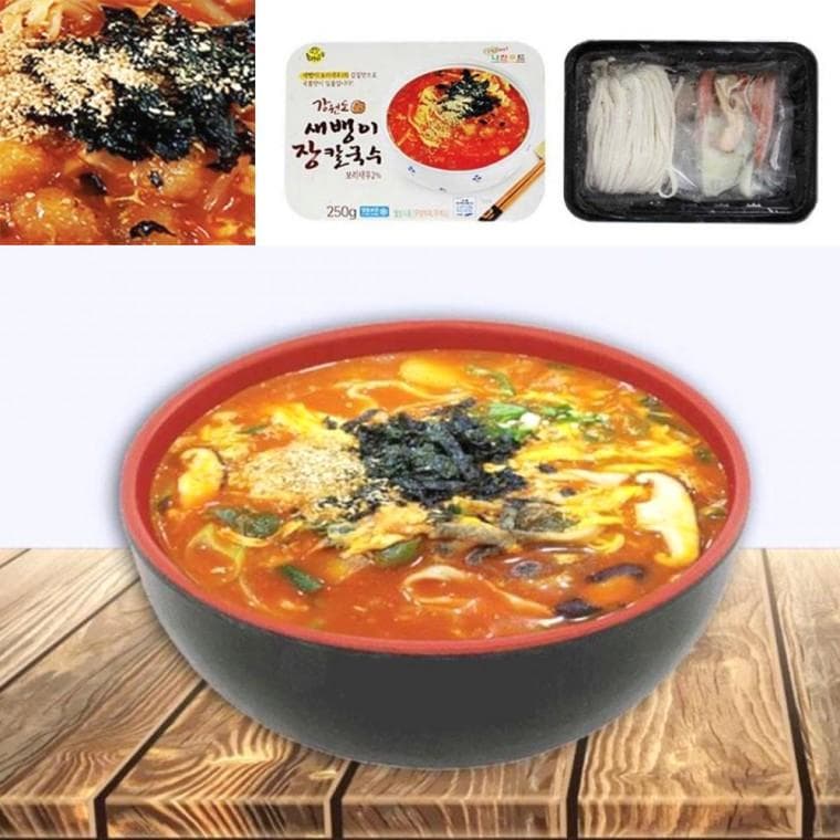 칼칼한 보리새우 새뱅이 장칼국수 밀키트 500g(2인분)