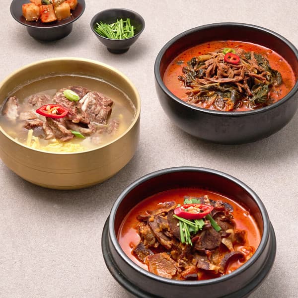 미스터네이처 즉석국 맛집 찌개 탕 국 4팩 세트 갈비탕/소고기 육개장/돼지국밥 냉동 밀키트