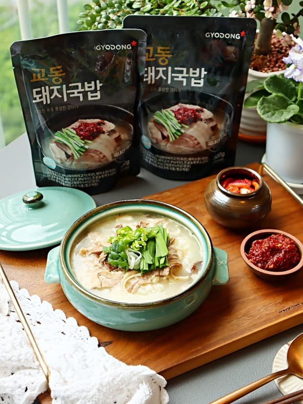 (5팩) 교동 돼지국밥 500g 실온 풍성한 건더기 푸짐한 돼지국밥 간편식 찌게 즉석국