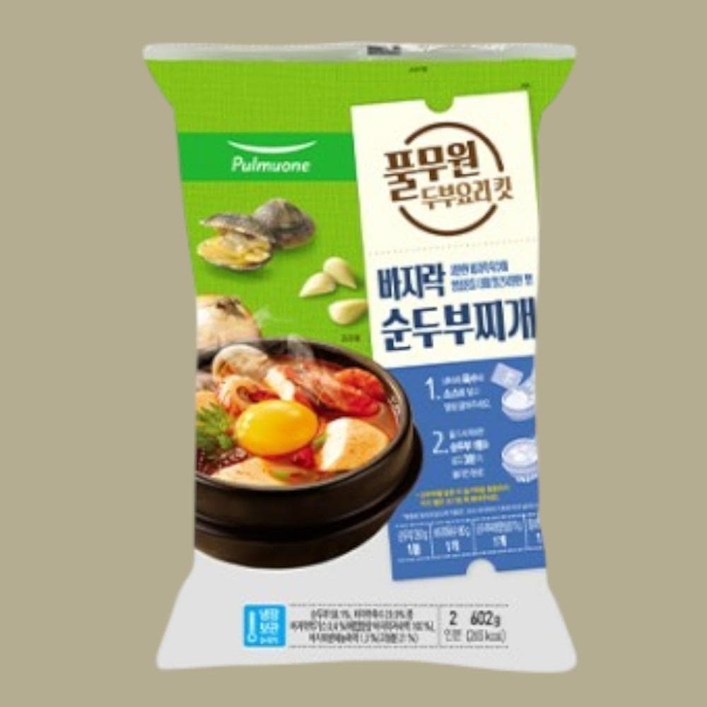 풀무원 간편국 밀키트 자취생 바지락 순두부찌개 2인분 순두부포함 602g